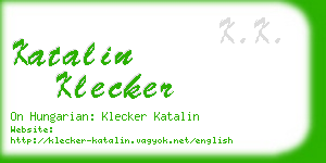 katalin klecker business card